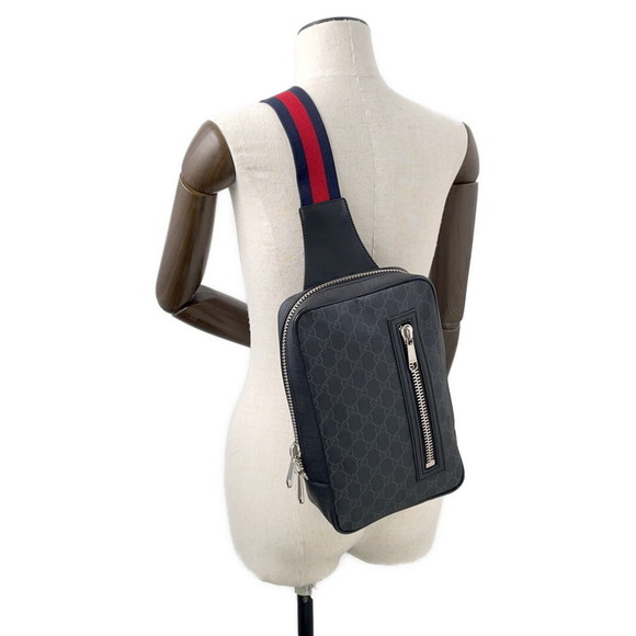 Gucci GG Supreme Sling Bag 478325 GUCCI Black Men's - Picture 5 of 14
